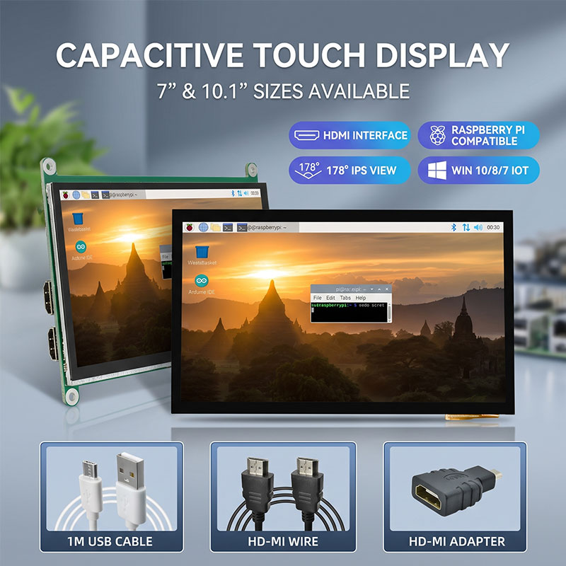 IPS HDMI Touch Display 7 10.1  - огляд і ціна Raspberry Pi 10.1 Inch Capacitive Touch Screen Ips